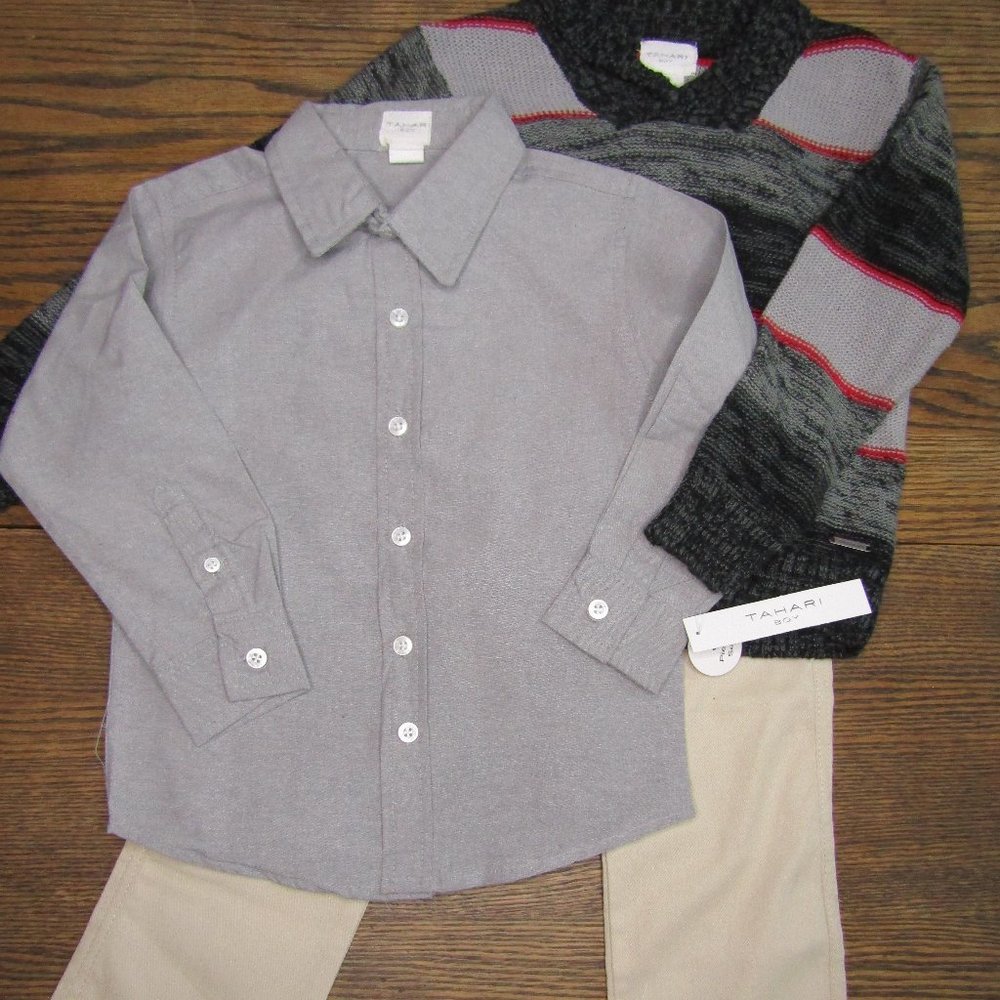 Tahari boys 3 piece fall winter outfit size 4